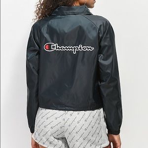 Champion Black Crop Coaches Jacket